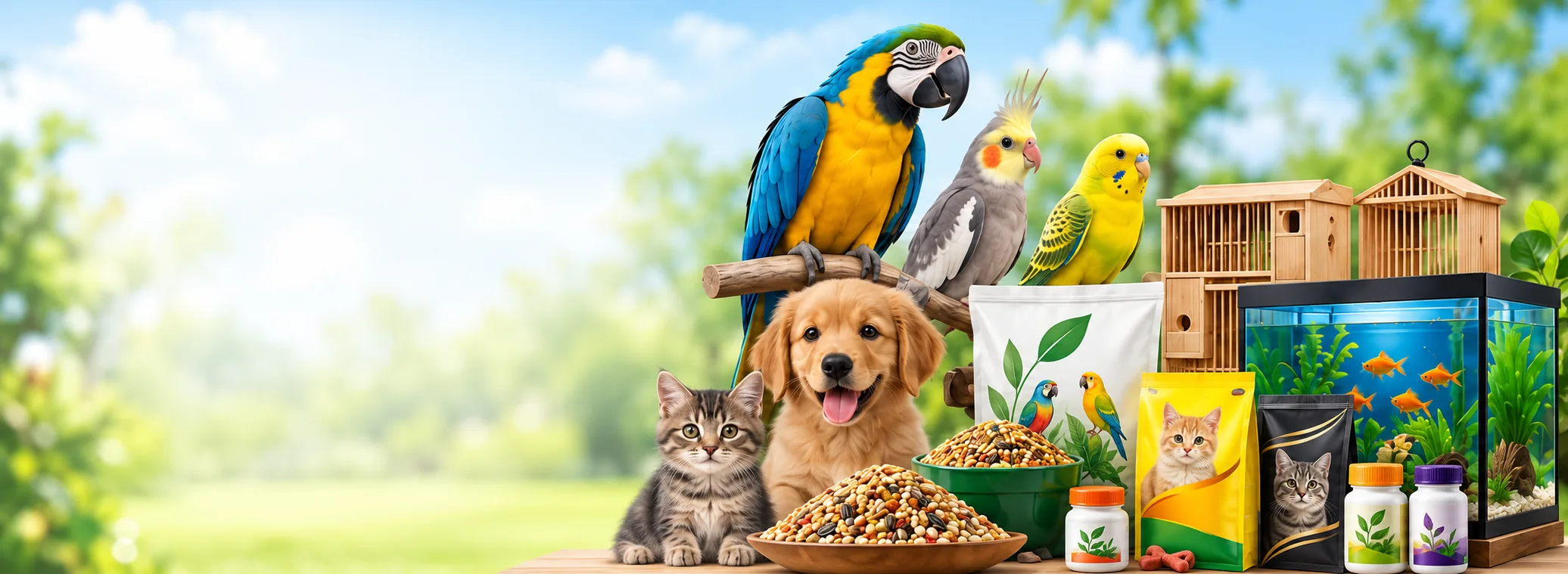 Birds, pets, aquarium and pet supply products