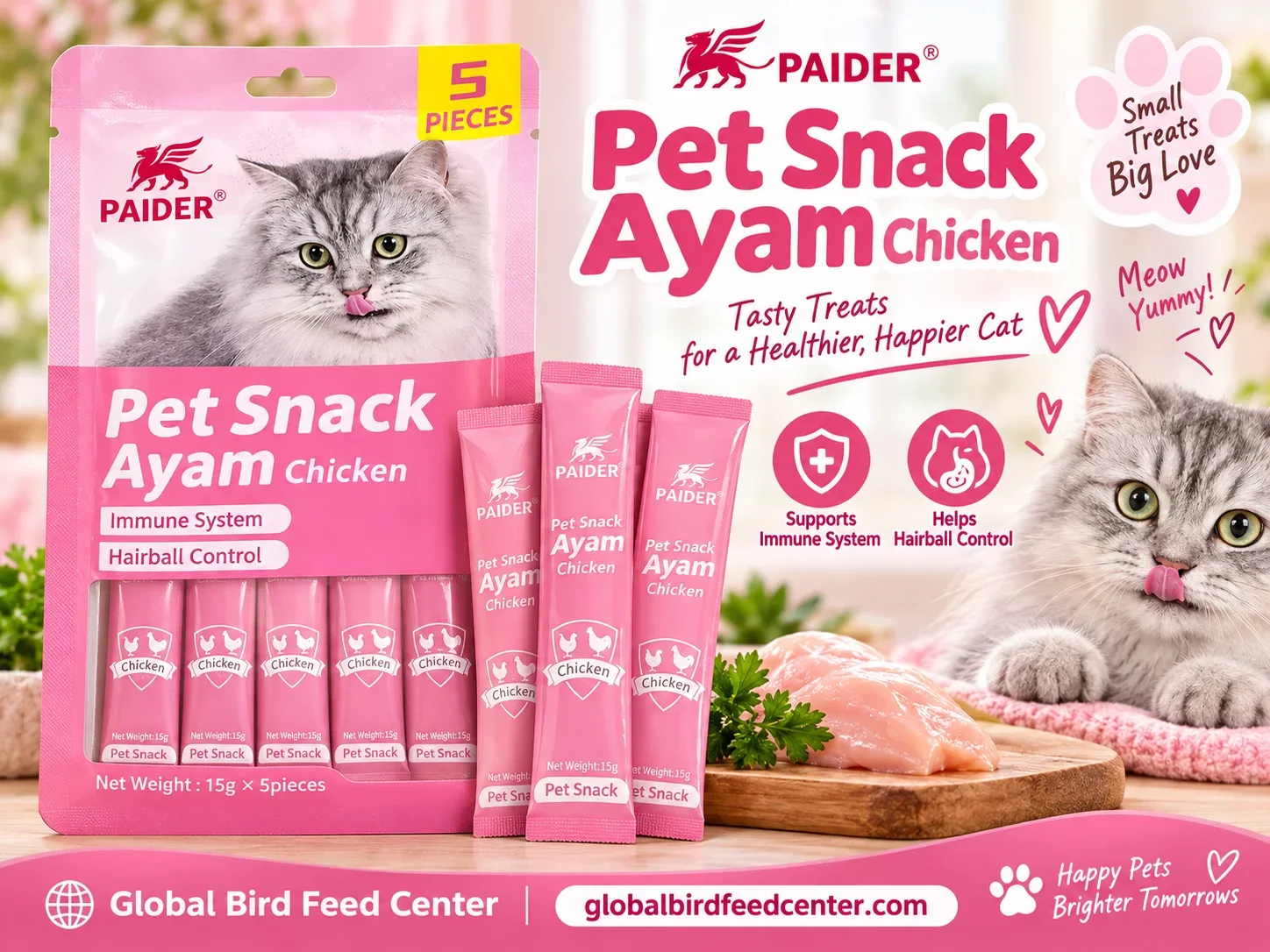 Paider Pet Snack Ayam Chicken 75g for cats