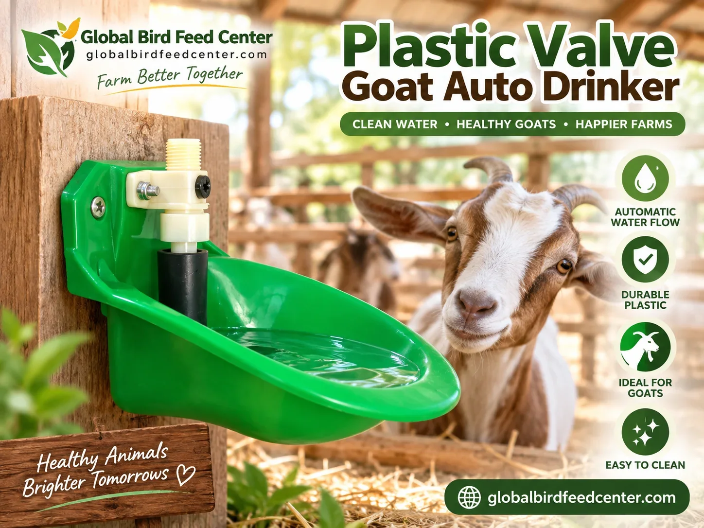 Plastic Valve Goat Auto Drinker with automatic water flow