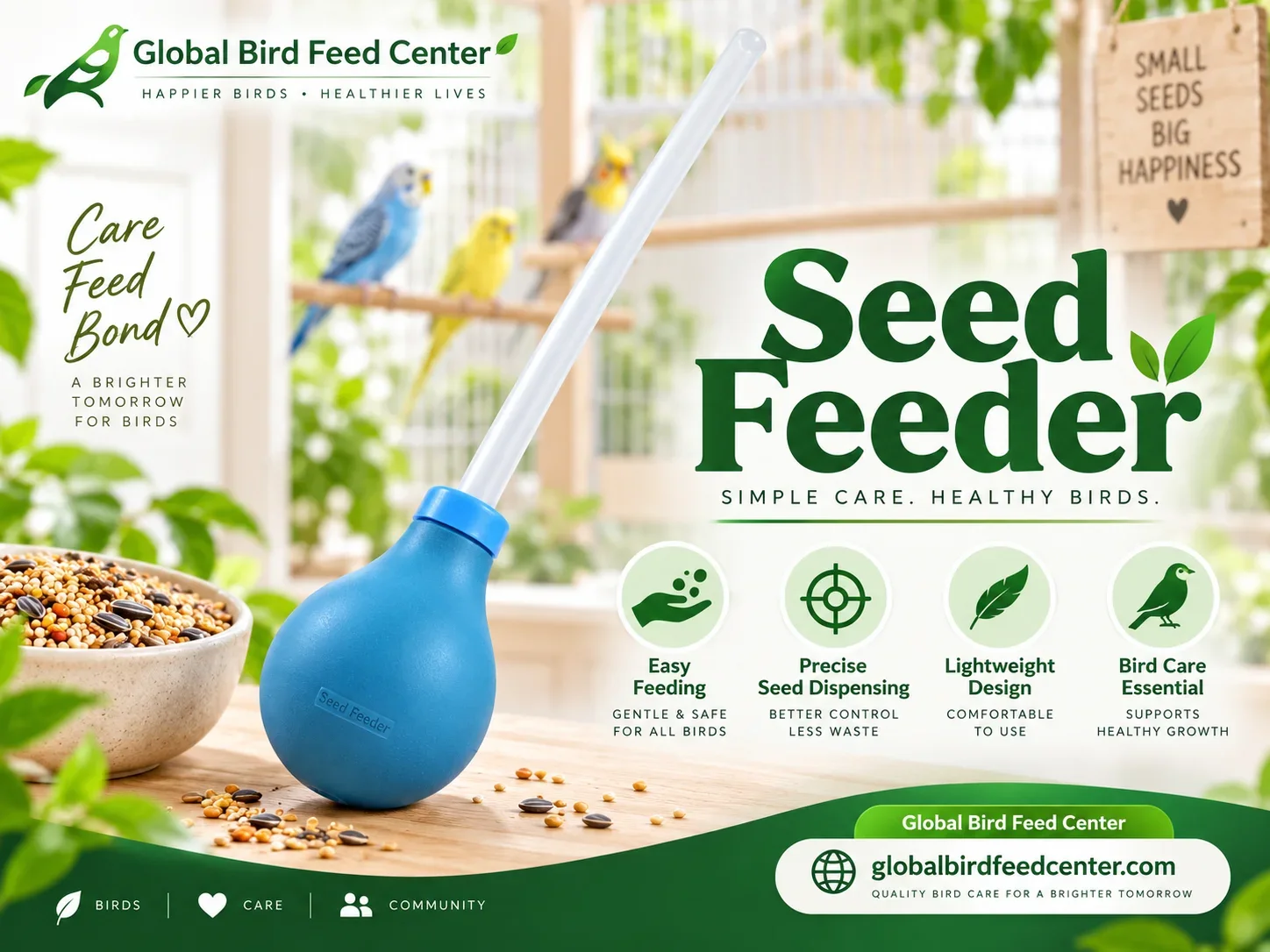 Seed Feeder Hand Feeding Tool for Birds