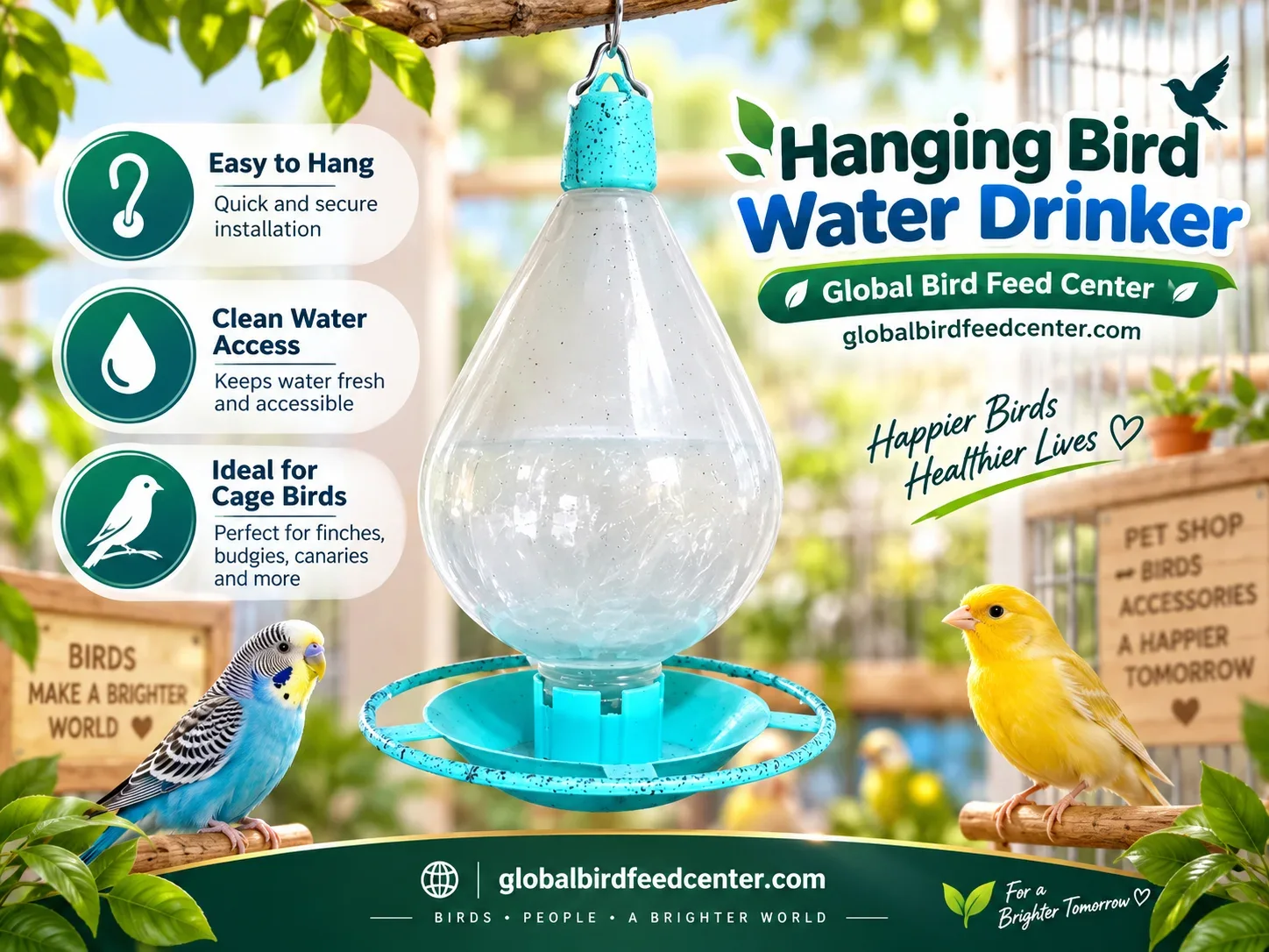 Hanging Bird Water Drinker