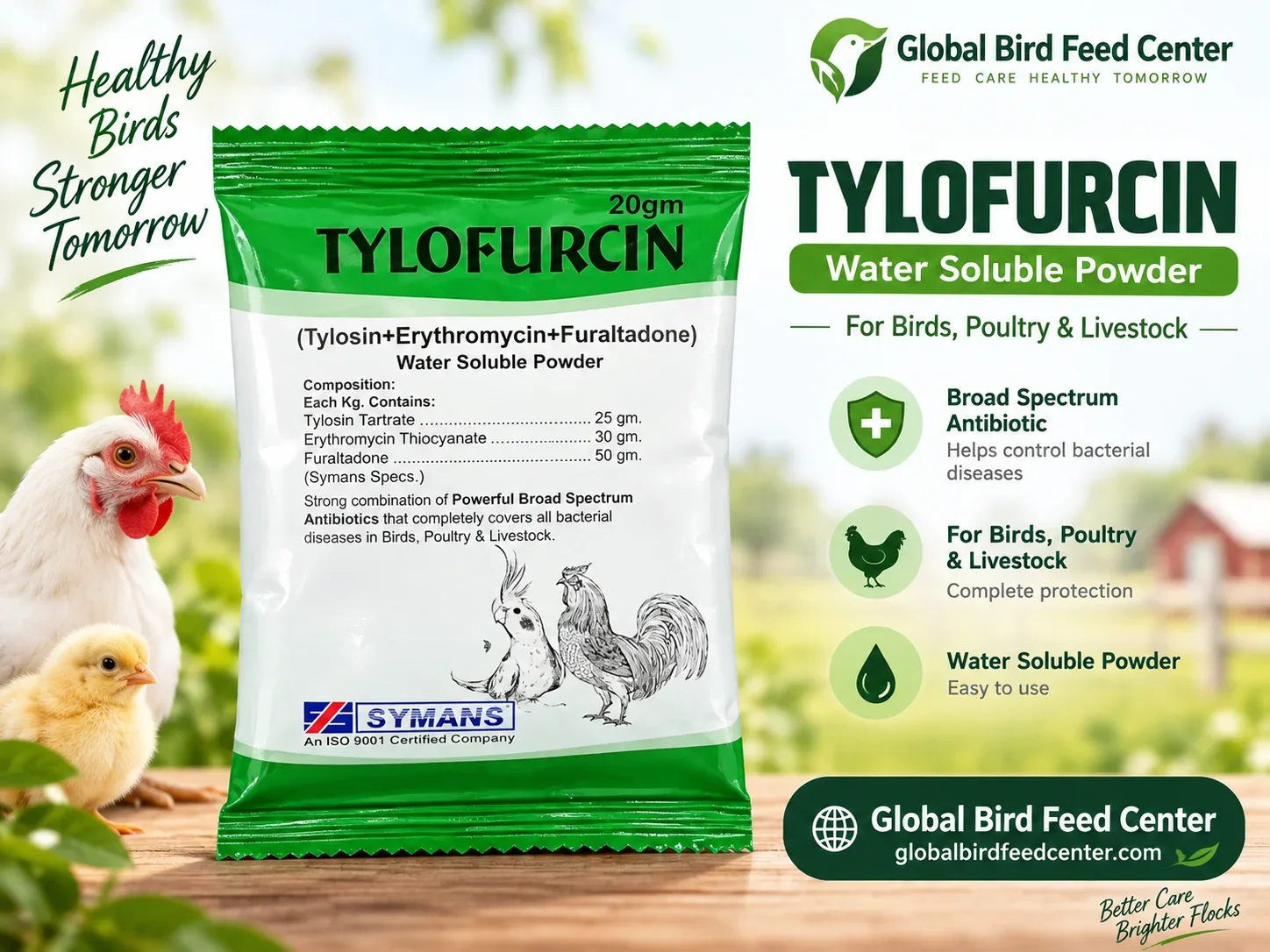 Tylofurcin Water Soluble Powder 20g for birds poultry and livestock
