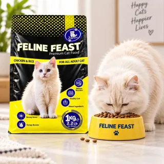 Feline Feast Premium Cat Food 1kg Chicken & Rice