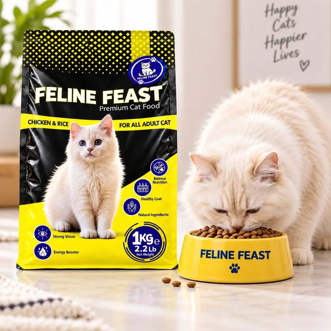 Feline Feast Premium Cat Food 1kg Chicken & Rice