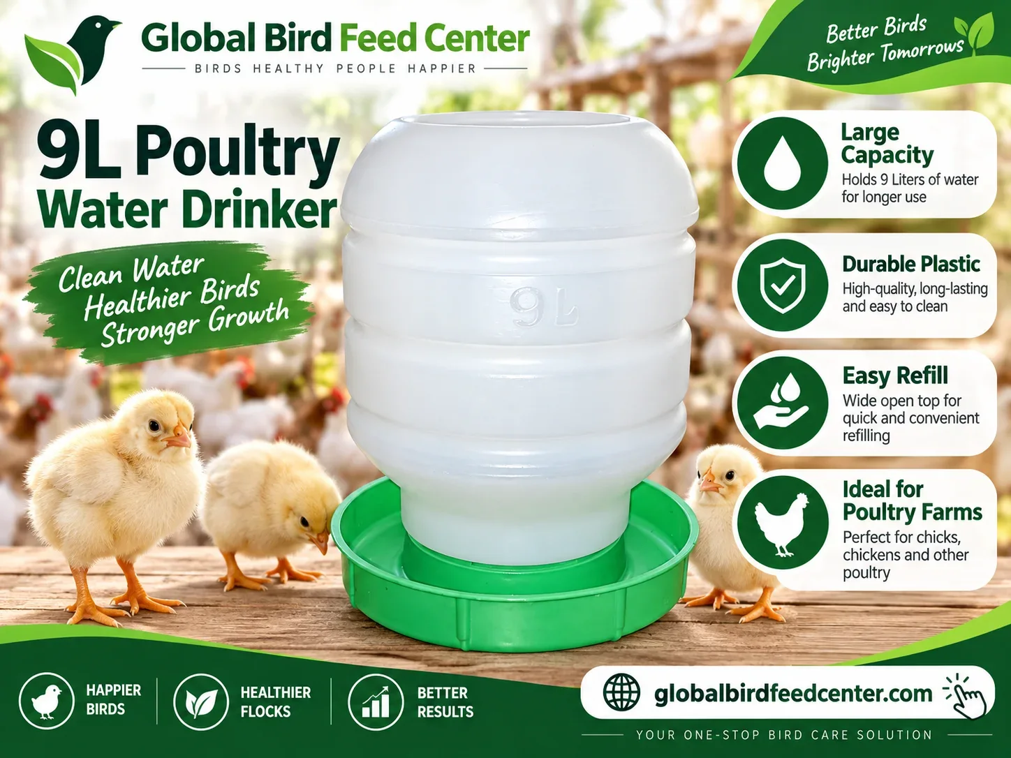 9L Poultry Water Drinker