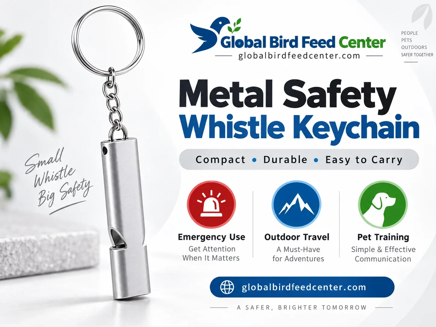Metal Safety Whistle Keychain