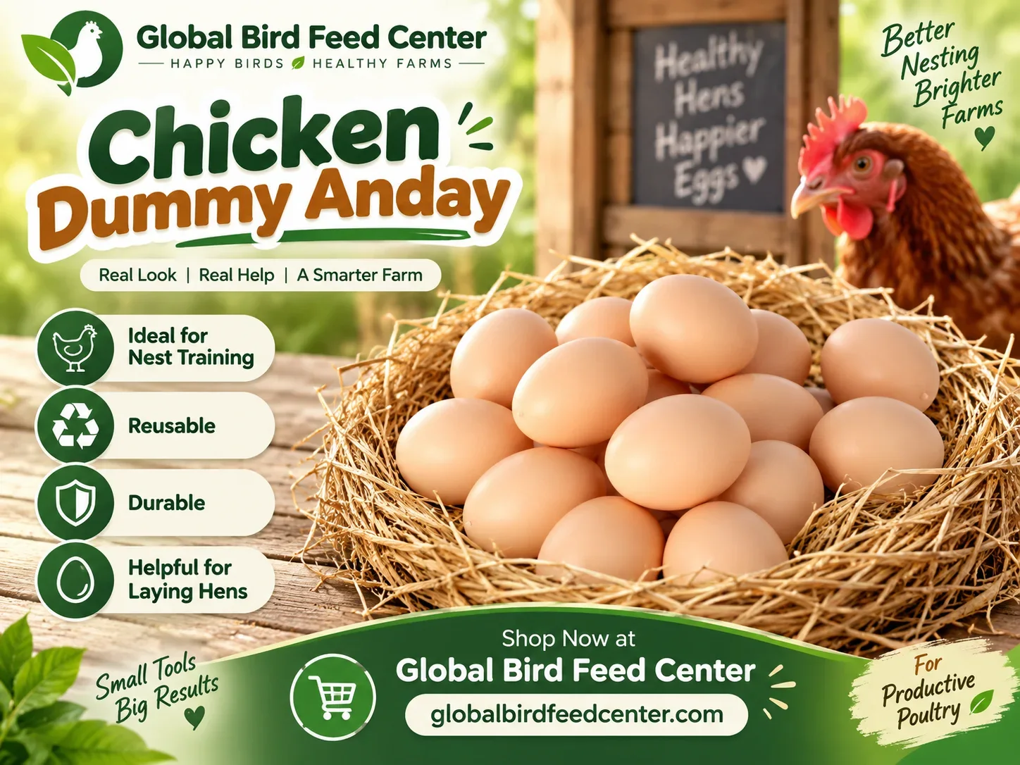 Chicken Dummy Anday for Nest Training