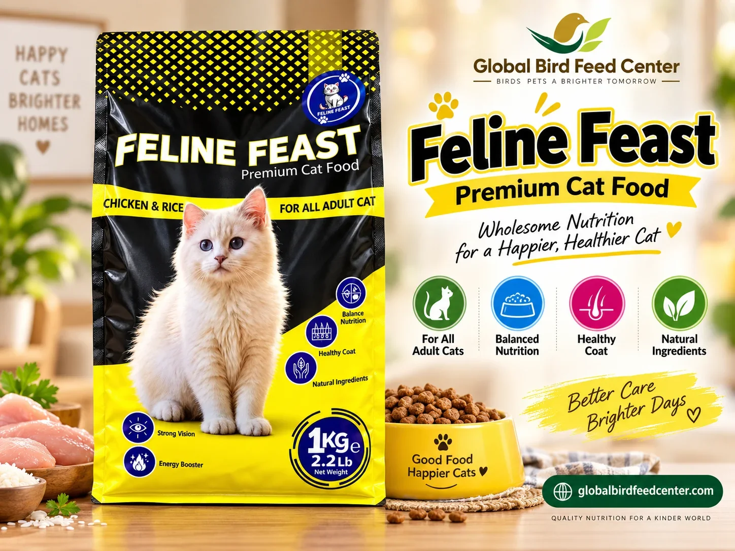 Feline Feast Premium Cat Food 1kg Chicken Rice