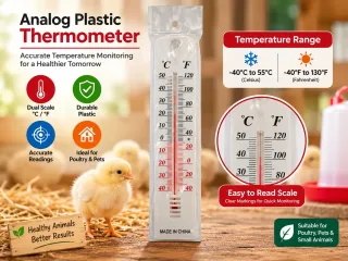 Analog Plastic Thermometer for poultry and incubators