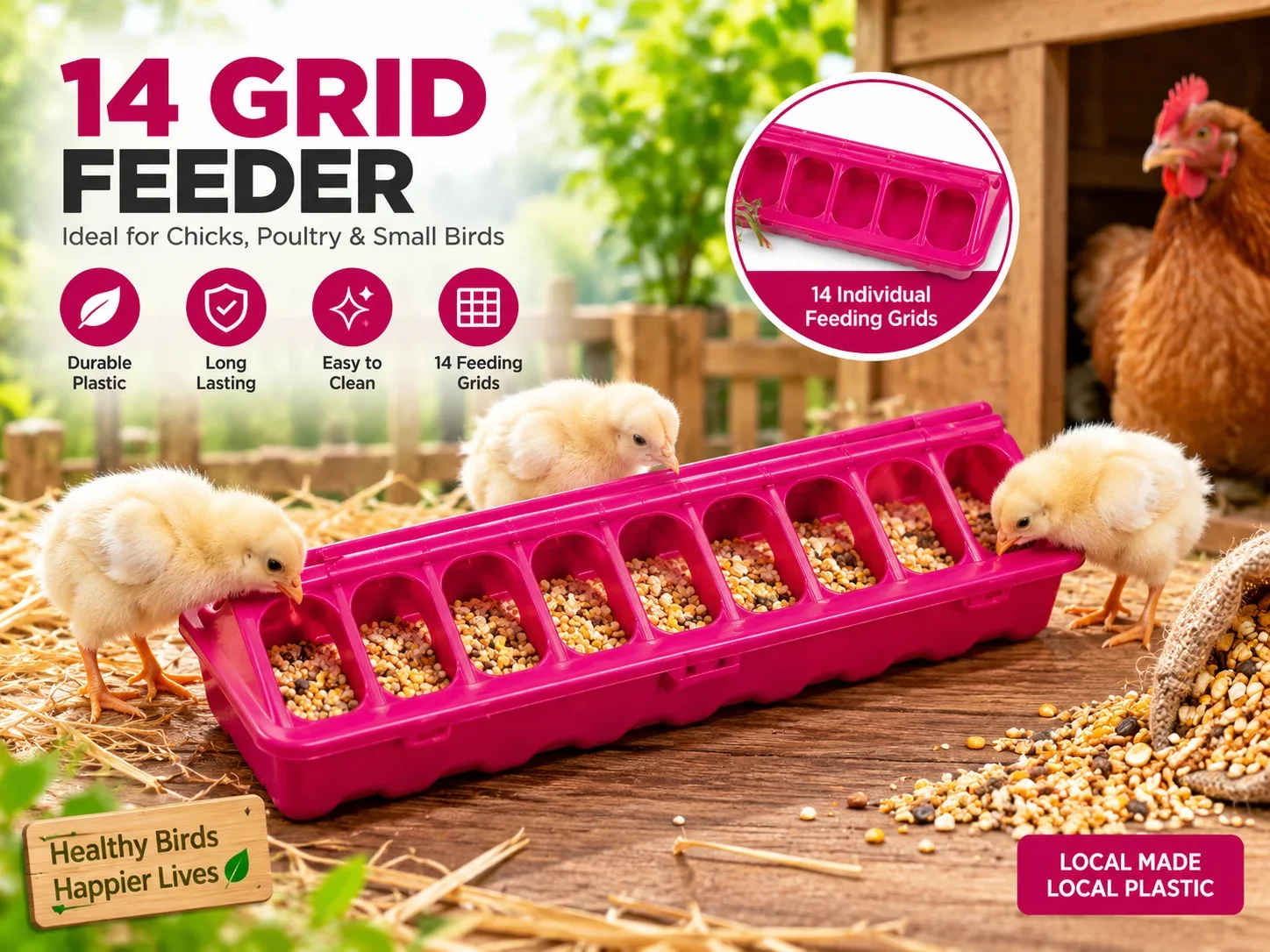 14 Grid Feeder for chicks, poultry and small birds