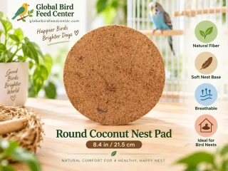Round Coconut Nest Pad 21.5cm for birds